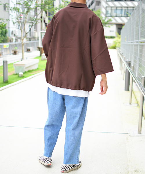 kutir（クティール）の「7分袖ハーフジップシャツ（シャツ/ブラウス・メンズ・キャメル/ブラック/ダークブラウン/ベージュ/ボルドー・MEDIUM/LARGE）」の15枚目の写真