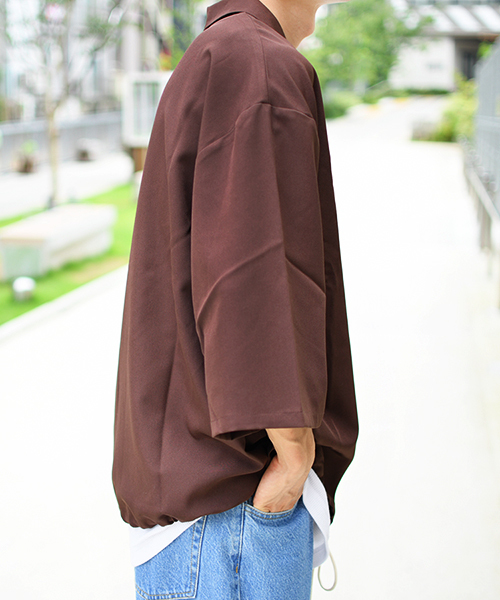 kutir（クティール）の「7分袖ハーフジップシャツ（シャツ/ブラウス・メンズ・キャメル/ブラック/ダークブラウン/ベージュ/ボルドー・MEDIUM/LARGE）」の17枚目の写真