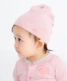 POMPKINS（ポプキンズ）の「【pompkinsbaby（ポプキンズベビー）】モチーフ付き細ボーダーワッチキャップ（キャップ）」