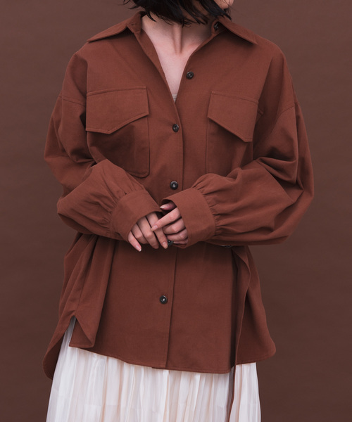 Aunt Marie's（アントマリーズ）の「AUNT MARIE'S ベルト付きサファリシャツ（シャツ/ブラウス・レディース・ブラック/ブラウン/カーキ・FREE）」の16枚目の写真