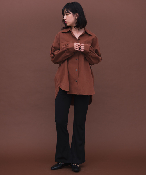 Aunt Marie's（アントマリーズ）の「AUNT MARIE'S ベルト付きサファリシャツ（シャツ/ブラウス・レディース・ブラック/ブラウン/カーキ・FREE）」の10枚目の写真