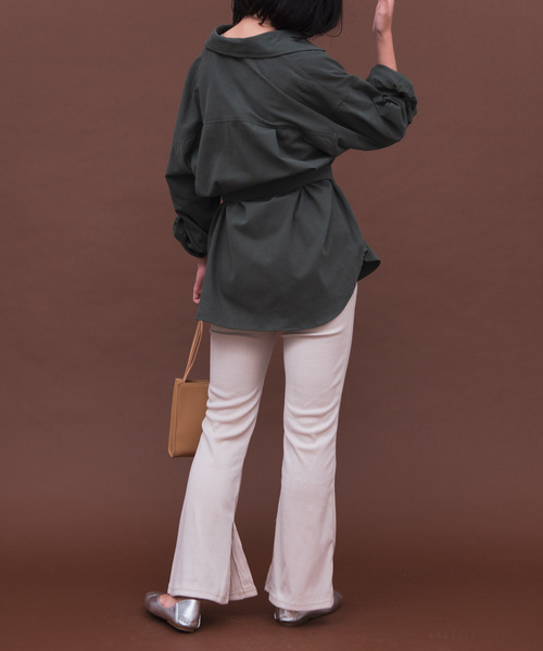 Aunt Marie's（アントマリーズ）の「AUNT MARIE'S ベルト付きサファリシャツ（シャツ/ブラウス・レディース・ブラック/ブラウン/カーキ・FREE）」の8枚目の写真