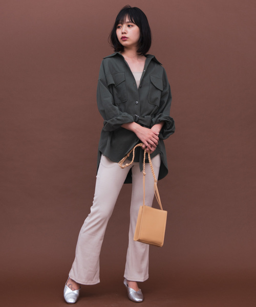 Aunt Marie's（アントマリーズ）の「AUNT MARIE'S ベルト付きサファリシャツ（シャツ/ブラウス・レディース・ブラック/ブラウン/カーキ・FREE）」の20枚目の写真