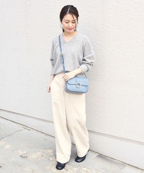 liflattie ships（リフラティ シップス）の「liflattie ships:コクーンVネックプルオーバー◇（ニット/セーター・レディース・グレー/ライトベージュ/ブルー・SMALL/MEDIUM）」の7枚目の写真