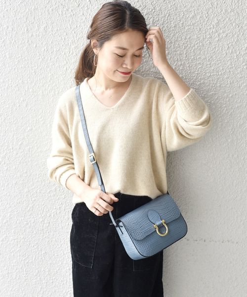 liflattie ships（リフラティ シップス）の「liflattie ships:コクーンVネックプルオーバー◇（ニット/セーター・レディース・グレー/ライトベージュ/ブルー・SMALL/MEDIUM）」の10枚目の写真