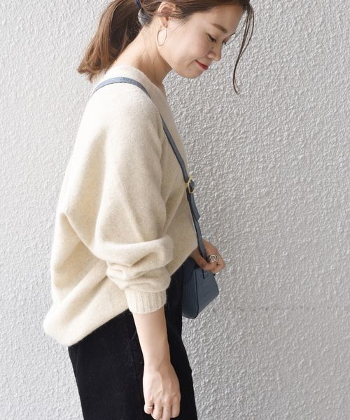 liflattie ships（リフラティ シップス）の「liflattie ships:コクーンVネックプルオーバー◇（ニット/セーター・レディース・グレー/ライトベージュ/ブルー・SMALL/MEDIUM）」の12枚目の写真