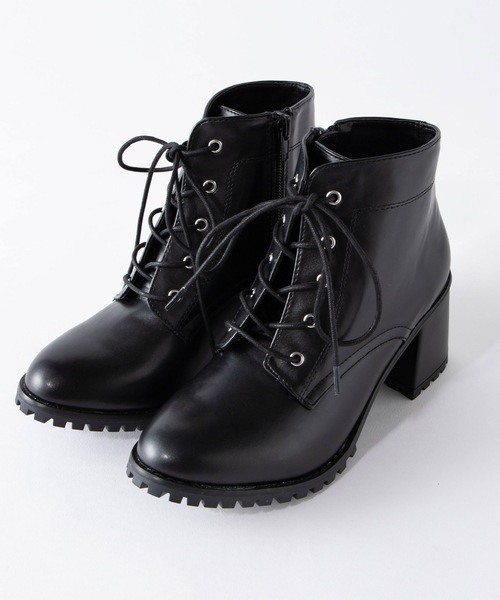 WEGO（ウィゴー）の「WEGO/レースアップヒールブーツ（ブーツ・レディース・ブラック/ブラウン・LARGE/MEDIUM）」の3枚目の写真