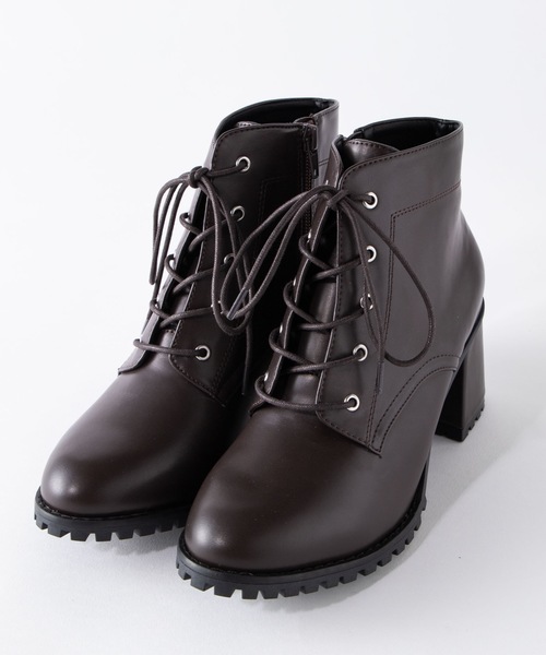 WEGO（ウィゴー）の「WEGO/レースアップヒールブーツ（ブーツ・レディース・ブラック/ブラウン・LARGE/MEDIUM）」の4枚目の写真