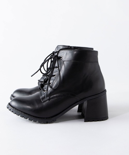 WEGO（ウィゴー）の「WEGO/レースアップヒールブーツ（ブーツ・レディース・ブラック/ブラウン・LARGE/MEDIUM）」の5枚目の写真
