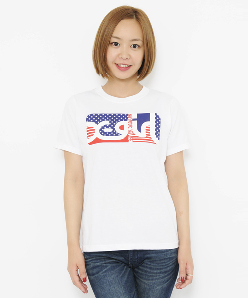 X-girl（エックスガール）の「AMERICAN MILLS S/S TEE FOR TOWER RECORD（Tシャツ/カットソー・レディース・ホワイト・2/1）」の2枚目の写真