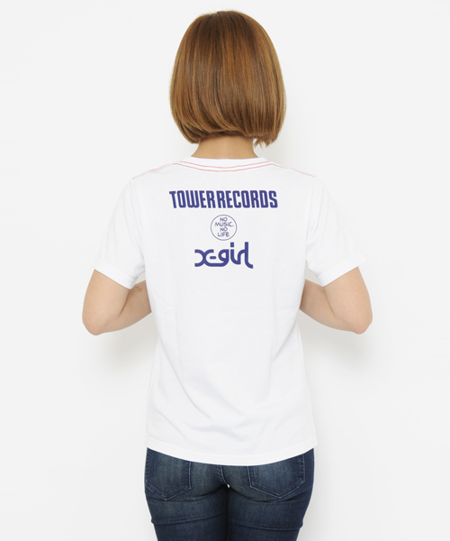 X-girl（エックスガール）の「AMERICAN MILLS S/S TEE FOR TOWER RECORD（Tシャツ/カットソー・レディース・ホワイト・2/1）」の5枚目の写真