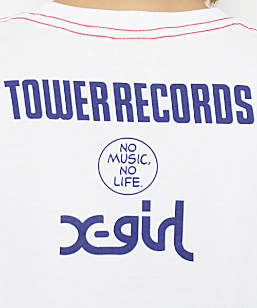 X-girl（エックスガール）の「AMERICAN MILLS S/S TEE FOR TOWER RECORD（Tシャツ/カットソー・レディース・ホワイト・2/1）」の3枚目の写真