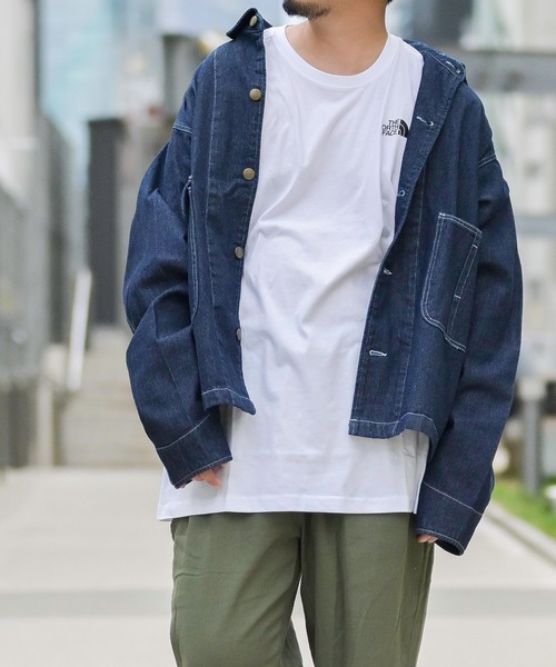 JOHN'S CLOSET(ジョンズクローゼット)の「【i】ビッグシルエット 両胸ポケットGジャン(カバーオール・メンズ・ブラック/ベージュ/ブルー/ワンウォッシュ/ホワイト・MEDIUM/LARGE/X-LARGE)」の5枚目の写真