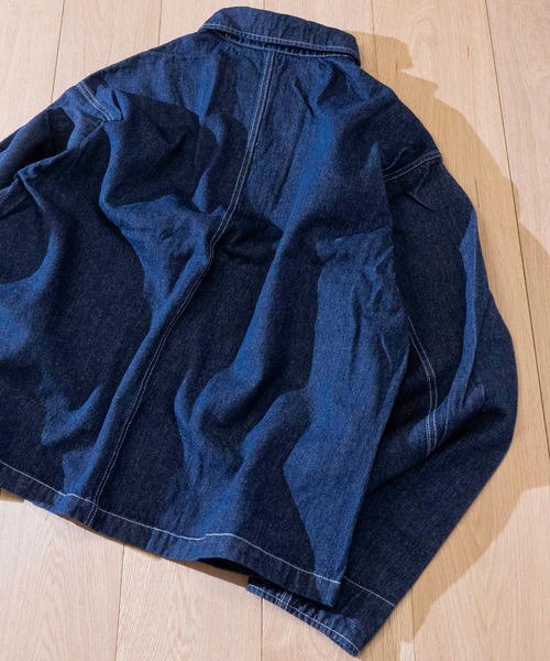 JOHN'S CLOSET(ジョンズクローゼット)の「【i】ビッグシルエット 両胸ポケットGジャン(カバーオール・メンズ・ブラック/ベージュ/ブルー/ワンウォッシュ/ホワイト・MEDIUM/LARGE/X-LARGE)」の6枚目の写真