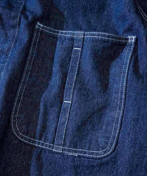 JOHN'S CLOSET(ジョンズクローゼット)の「【i】ビッグシルエット 両胸ポケットGジャン(カバーオール・メンズ・ブラック/ベージュ/ブルー/ワンウォッシュ/ホワイト・MEDIUM/LARGE/X-LARGE)」の11枚目の写真