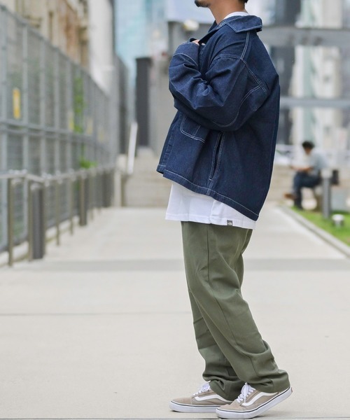 JOHN'S CLOSET(ジョンズクローゼット)の「【i】ビッグシルエット 両胸ポケットGジャン(カバーオール・メンズ・ブラック/ベージュ/ブルー/ワンウォッシュ/ホワイト・MEDIUM/LARGE/X-LARGE)」の22枚目の写真