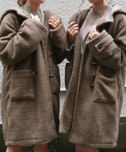 PairPair(ペアペア)の「もこもこボアダッフルコート(その他アウター・レディース・アイボリー/モカ・FREE)」の2枚目の写真