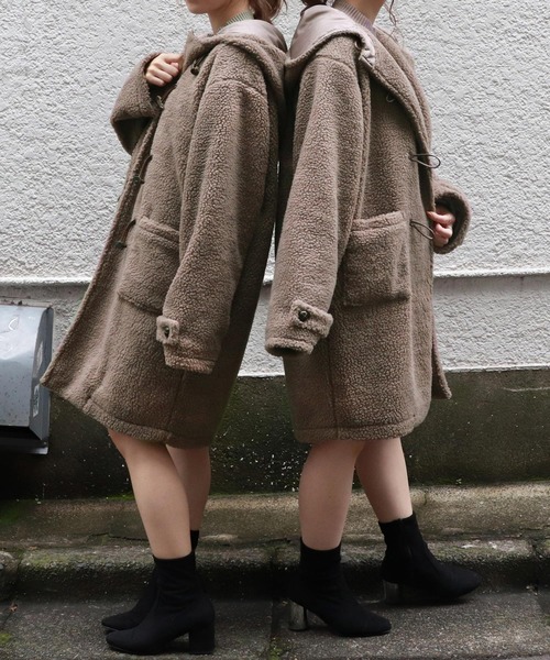 PairPair(ペアペア)の「もこもこボアダッフルコート(その他アウター・レディース・アイボリー/モカ・FREE)」の5枚目の写真