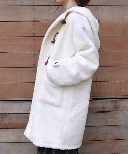 PairPair(ペアペア)の「もこもこボアダッフルコート(その他アウター・レディース・アイボリー/モカ・FREE)」の7枚目の写真