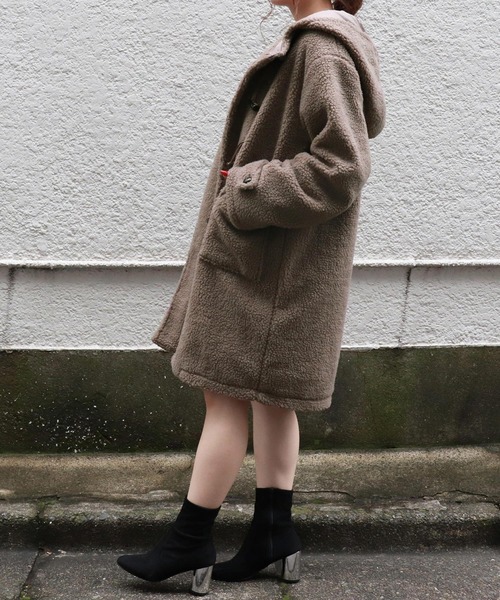 PairPair(ペアペア)の「もこもこボアダッフルコート(その他アウター・レディース・アイボリー/モカ・FREE)」の10枚目の写真