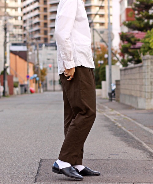 MinoriTY（マイノリティ）の「【コラボ「MinoriTY × WEARISTA　れぽすけ」】ワイドテーパードパンツ スラックス（スラックス・メンズ・ブラック/ブラウン・M/L）」の11枚目の写真
