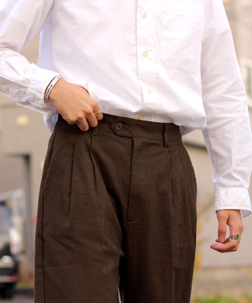 MinoriTY（マイノリティ）の「【コラボ「MinoriTY × WEARISTA　れぽすけ」】ワイドテーパードパンツ スラックス（スラックス・メンズ・ブラック/ブラウン・M/L）」の14枚目の写真