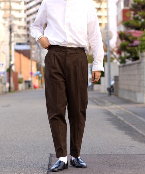 MinoriTY（マイノリティ）の「【コラボ「MinoriTY × WEARISTA　れぽすけ」】ワイドテーパードパンツ スラックス（スラックス・メンズ・ブラック/ブラウン・M/L）」の12枚目の写真