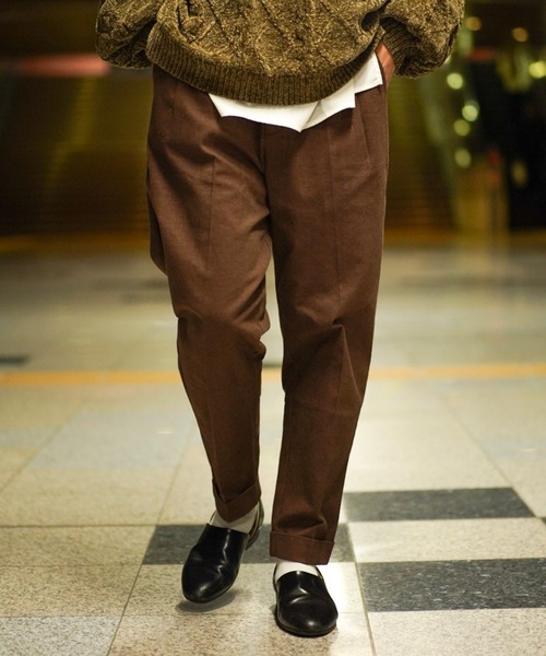 MinoriTY（マイノリティ）の「【コラボ「MinoriTY × WEARISTA　れぽすけ」】ワイドテーパードパンツ スラックス（スラックス・メンズ・ブラック/ブラウン・M/L）」の4枚目の写真