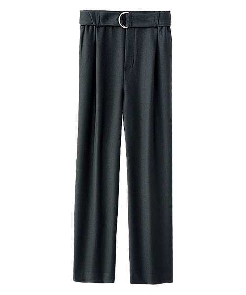 BELLUNA PLUS（ベルーナ）の「ウーリッシュ素材ベルト付ワイドパンツ６１丈（その他パンツ・レディース・キャメル/テラコッタ/カーキ/オリーブ/ベージュ/ネイビー/ブラック/ピンク系その他・SMALL/MEDIUM/LARGE/X-LARGE）」の2枚目の写真