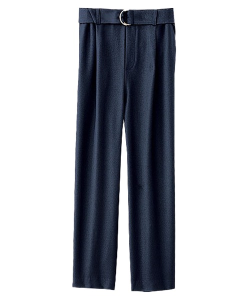 BELLUNA PLUS（ベルーナ）の「ウーリッシュ素材ベルト付ワイドパンツ６１丈（その他パンツ・レディース・キャメル/テラコッタ/カーキ/オリーブ/ベージュ/ネイビー/ブラック/ピンク系その他・SMALL/MEDIUM/LARGE/X-LARGE）」の11枚目の写真