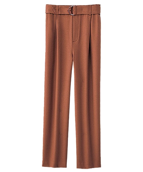 BELLUNA PLUS（ベルーナ）の「ウーリッシュ素材ベルト付ワイドパンツ６１丈（その他パンツ・レディース・キャメル/テラコッタ/カーキ/オリーブ/ベージュ/ネイビー/ブラック/ピンク系その他・SMALL/MEDIUM/LARGE/X-LARGE）」の12枚目の写真