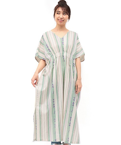 セール 綿麻マルチストライププリント ワンピース ワンピース チチカカ チチカカ のファッション通販 Zozotown