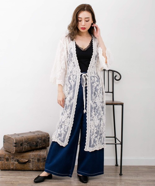 刺繍レースロングガウン カーディガン カーディガン ボレロ Julia Boutique ジュリアブティック のファッション通販 Zozotown