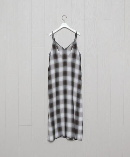 H BEAUTY&YOUTH エイチ ビューティーアンドユース 日本製 OMBRE CHECK CAMILOLE オンブレチェック キャミソール 1626-242-3762 M PINK ユナイテッドアローズ レーヨン ワンピース トップス【中古】【H BEAUTY&YOUTH】 H BEAUTY&YOUTH UNITED ARROWS（エイチビューティーアンドユース