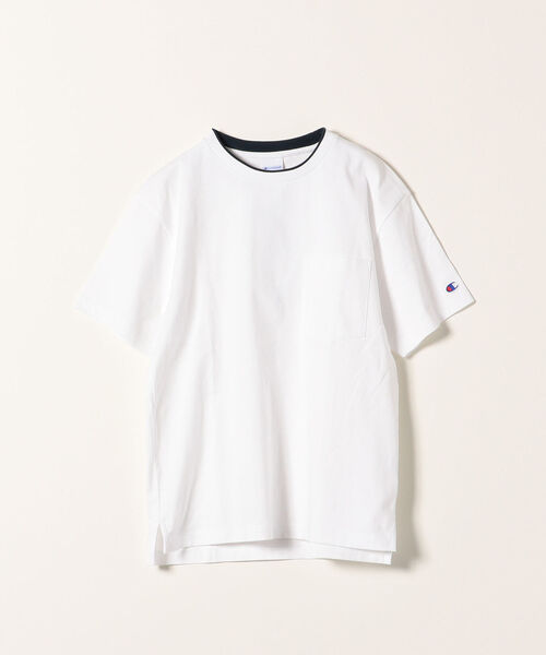 Champion（チャンピオン）の「【SHIPS any別注】Champion:フェイクレイヤーポケットTシャツ（Tシャツ/カットソー・レディース・ブラック/ホワイト/ベージュ/ライトブルー・SMALL）」の2枚目の写真