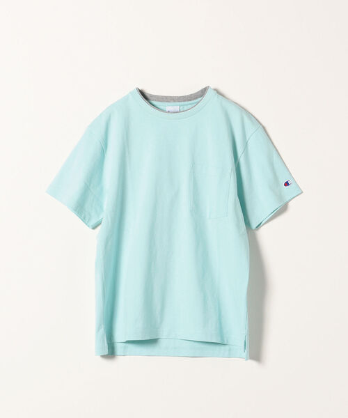Champion（チャンピオン）の「【SHIPS any別注】Champion:フェイクレイヤーポケットTシャツ（Tシャツ/カットソー・レディース・ブラック/ホワイト/ベージュ/ライトブルー・SMALL）」の4枚目の写真