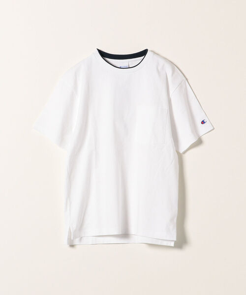 Champion（チャンピオン）の「【SHIPS any別注】Champion:フェイクレイヤーポケットTシャツ（Tシャツ/カットソー・レディース・ブラック/ホワイト/ベージュ/ライトブルー・SMALL）」の5枚目の写真