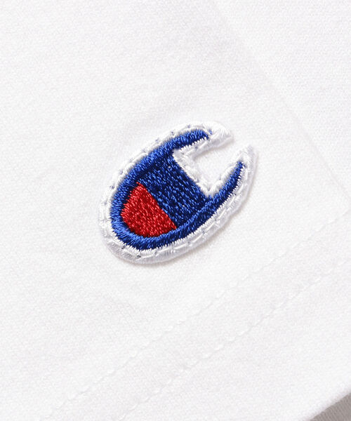 Champion（チャンピオン）の「【SHIPS any別注】Champion:フェイクレイヤーポケットTシャツ（Tシャツ/カットソー・レディース・ブラック/ホワイト/ベージュ/ライトブルー・SMALL）」の10枚目の写真