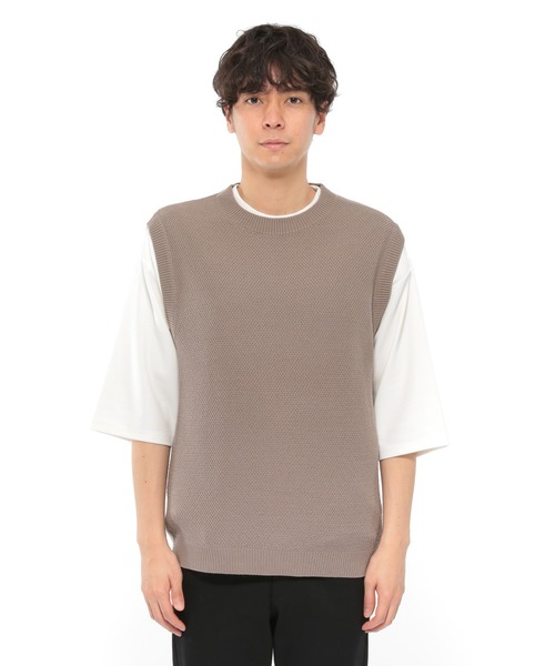 LAKOLE（ラコレ）の「強撚カノコベスト / LAKOLE（ベスト・メンズ・ブラウン/ブルー/サンドグレー・MEDIUM/LARGE）」の9枚目の写真