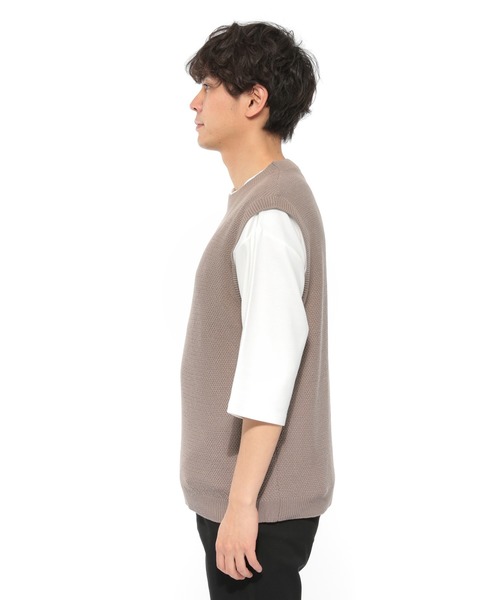 LAKOLE（ラコレ）の「強撚カノコベスト / LAKOLE（ベスト・メンズ・ブラウン/ブルー/サンドグレー・MEDIUM/LARGE）」の10枚目の写真