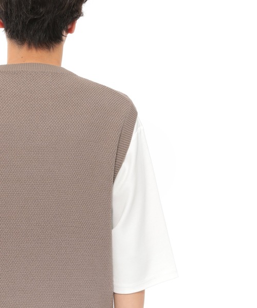 LAKOLE（ラコレ）の「強撚カノコベスト / LAKOLE（ベスト・メンズ・ブラウン/ブルー/サンドグレー・MEDIUM/LARGE）」の4枚目の写真