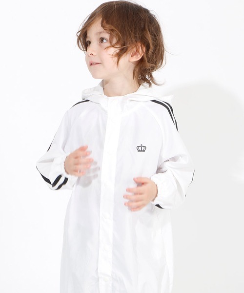 BABYDOLL（ベビードール）の「汚れを弾いてお手入れ楽々撥水レインロングパーカー 3837K（パーカー・キッズ・ブラック/ホワイト・XL(140-150)/L(120-130)/M(100-110)/S(80-90)）」の5枚目の写真