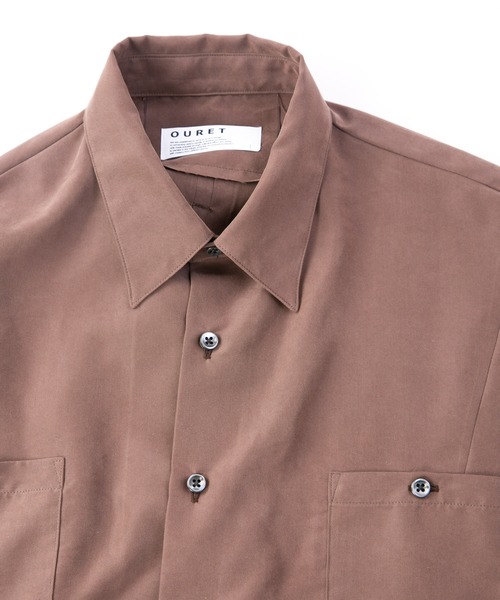 OURET（オーレット）の「レーヨンパウダーポプリン ボックスドルマンワークシャツ（シャツ/ブラウス・メンズ・ブラウン/ブラック/カーキ・3/1/2）」の6枚目の写真