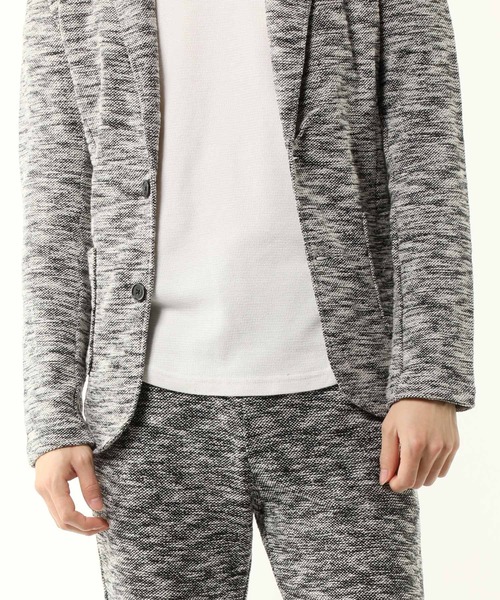 TopIsm（トップイズム）の「スラブニットテーラードジャケット＆テーパードパンツ セットアップ（セットアップ・メンズ・ネイビー/ブラック×ホワイト/グレー×ホワイト・LL/M/L）」の13枚目の写真