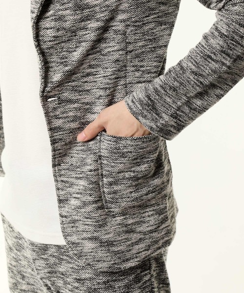TopIsm（トップイズム）の「スラブニットテーラードジャケット＆テーパードパンツ セットアップ（セットアップ・メンズ・ネイビー/ブラック×ホワイト/グレー×ホワイト・LL/M/L）」の14枚目の写真