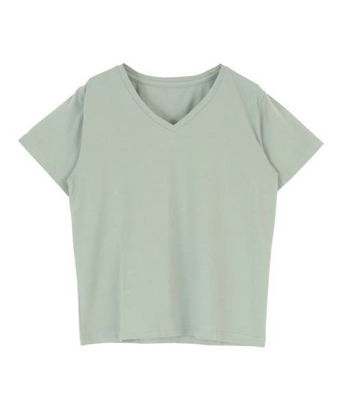 titivate(ティティベイト)の「ベーシックVネックTシャツ(Tシャツ/カットソー・レディース・ホワイト/ブラック/モカ/グリーン系その他・S/M/L)」の1枚目の写真