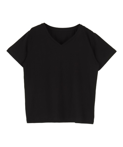 titivate(ティティベイト)の「ベーシックVネックTシャツ(Tシャツ/カットソー・レディース・ホワイト/ブラック/モカ/グリーン系その他・S/M/L)」の3枚目の写真