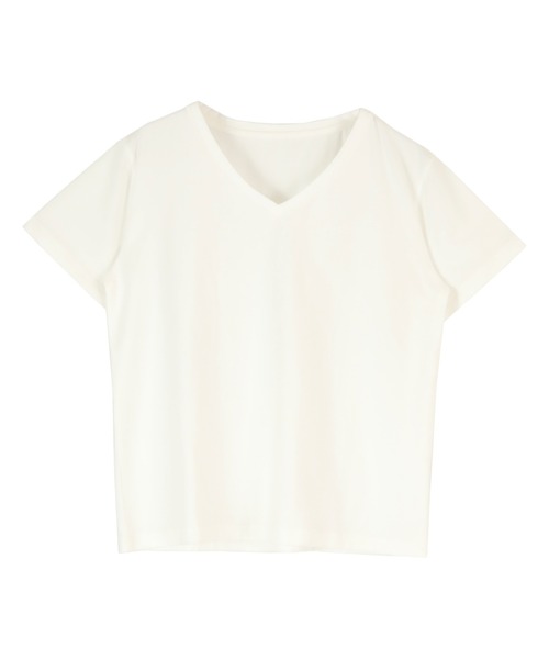 titivate(ティティベイト)の「ベーシックVネックTシャツ(Tシャツ/カットソー・レディース・ホワイト/ブラック/モカ/グリーン系その他・S/M/L)」の5枚目の写真