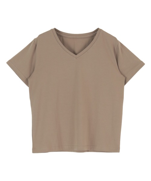 titivate(ティティベイト)の「ベーシックVネックTシャツ(Tシャツ/カットソー・レディース・ホワイト/ブラック/モカ/グリーン系その他・S/M/L)」の6枚目の写真