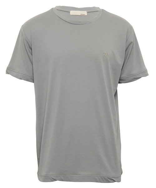 #Re:room（リルーム）の「ツイストリブRe:ワンポイントTシャツ（Tシャツ/カットソー・メンズ・ホワイト/チャコール/カーキ・SMALL/MEDIUM/LARGE）」の3枚目の写真